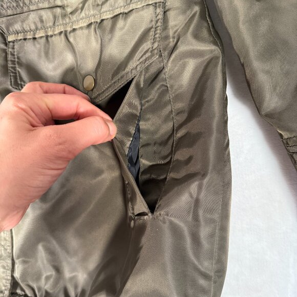 American Rag Cia Parka Jacket Women Size S Olive Green Full Zip Hooded Coat - Picture 5 of 16